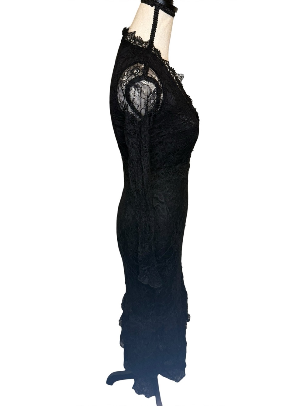 Rachel Parcell Black Lace V-Neck Long Sleeve Midi Dress - Picture 5 of 7